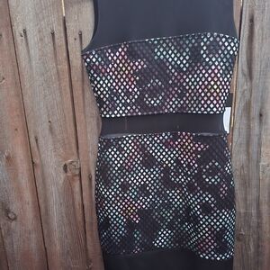 Felicity & Coco Black and Multicolor Backless Dress